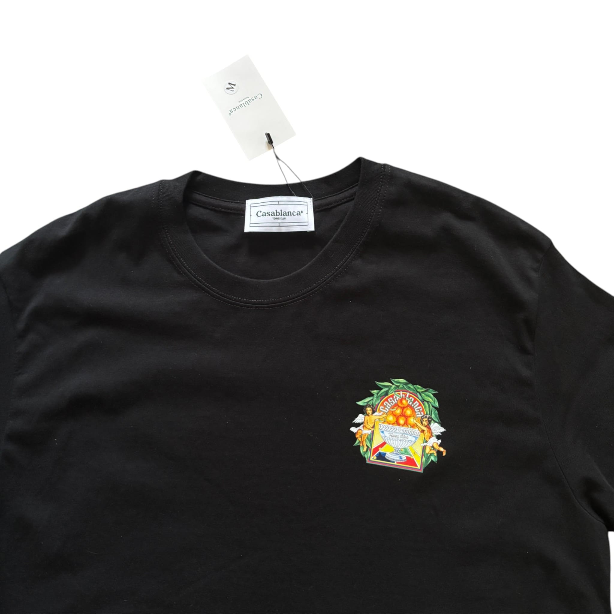 Casablanca Tennis Club Cherub Orange Graphic Black T-Shirt