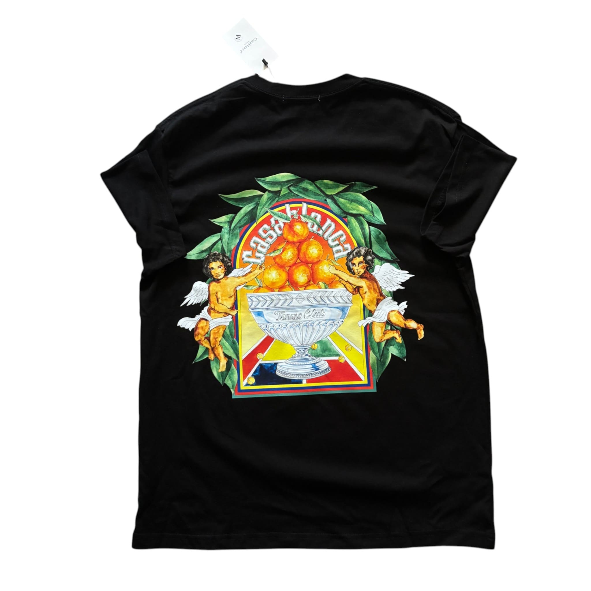Casablanca Tennis Club Cherub Orange Graphic Black T-Shirt