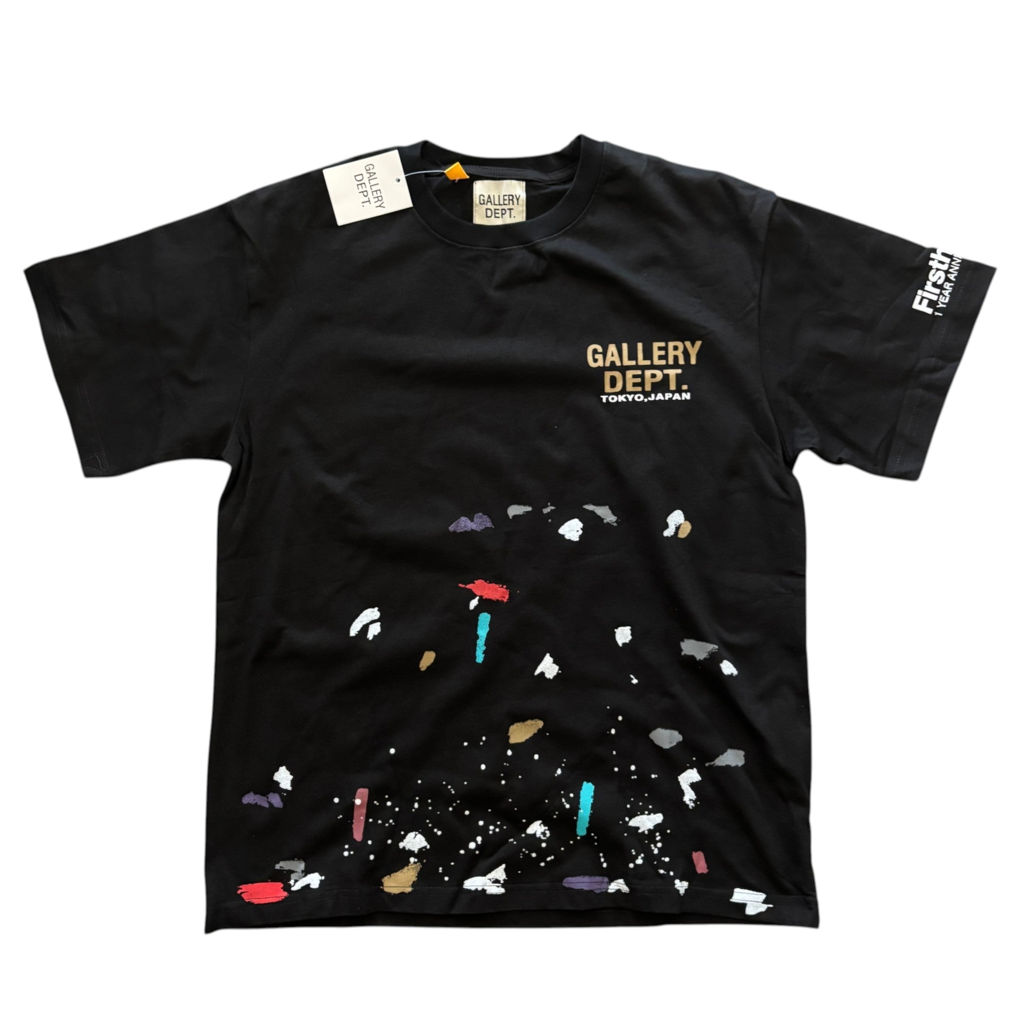 Gallery Dept. Tokyo Japan Paint Splatter T-Shirt Black 1 Year Anniversary