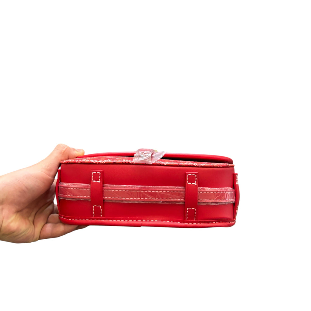 Goyard Belvedere PM Crossbody Bag Red Canvas Shoulder Strap