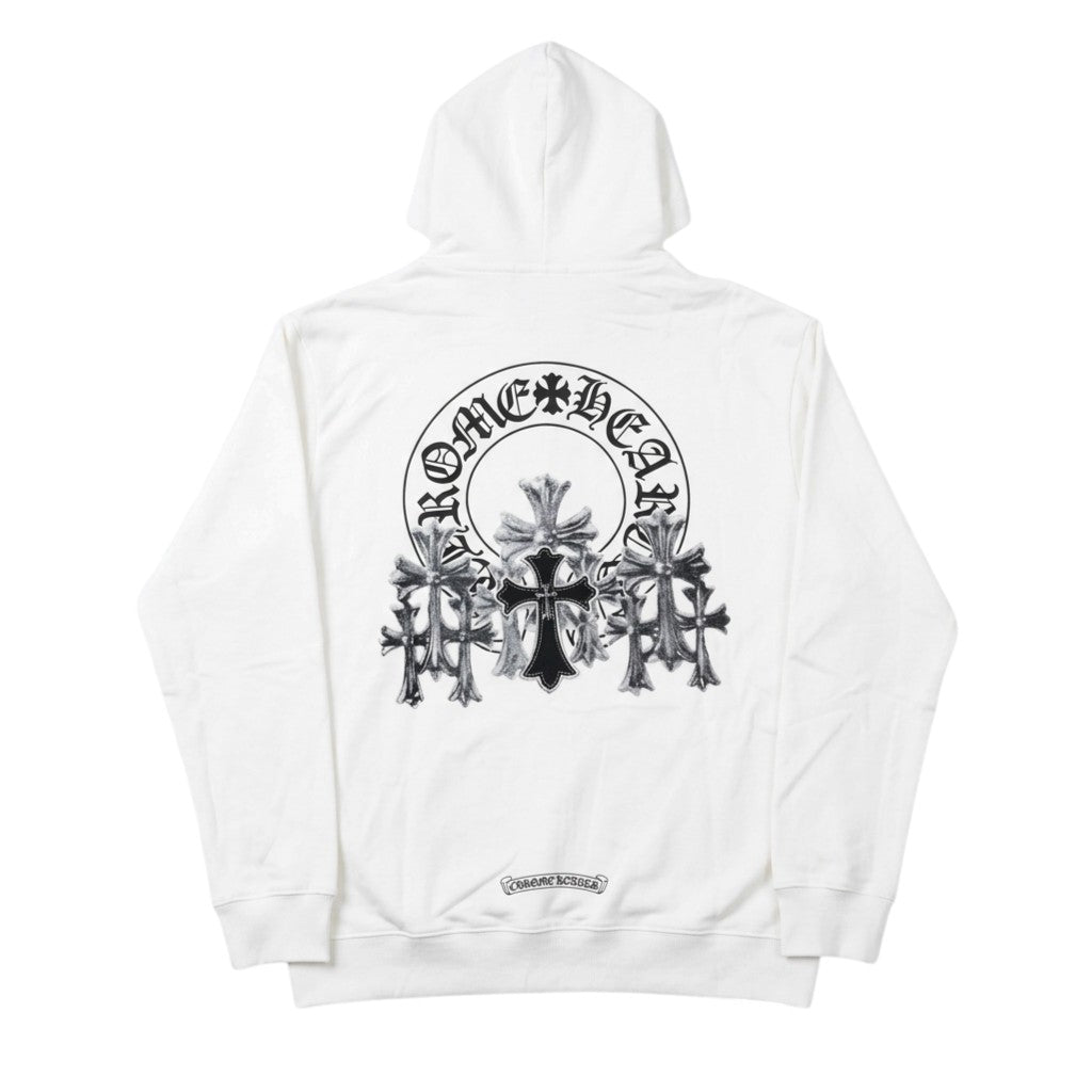 Chrome Hearts Silver Cross White Hoodie