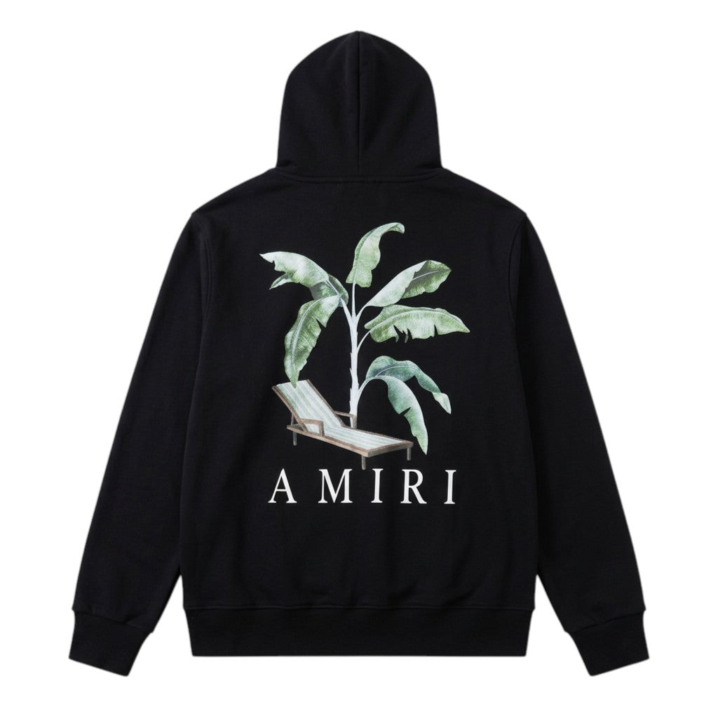 Amiri Black Floral Palm Hoodie