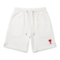 Ami Small A Heart Shorts White-Red Shop