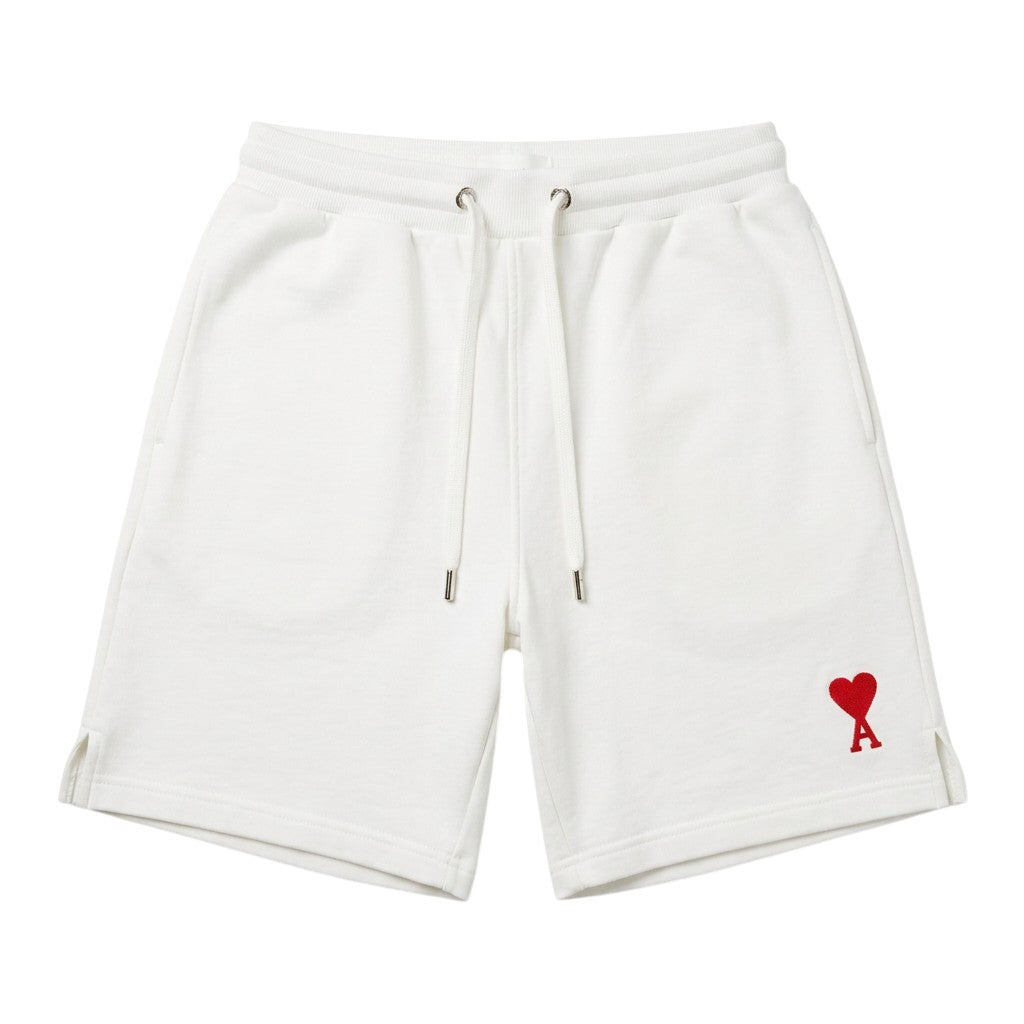 Ami Small A Heart Shorts White-Red Shop