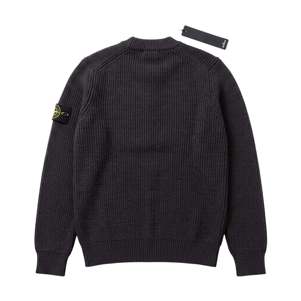 Stone Island Black Ribbed Knit Crewneck Sweater
