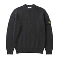 Stone Island Black Ribbed Knit Crewneck Sweater