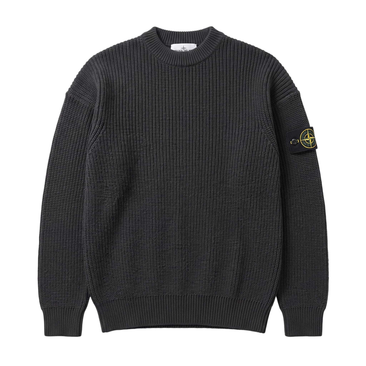 Stone Island Black Ribbed Knit Crewneck Sweater