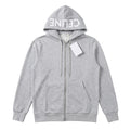 Celine Gray Zip-Up Hoodie with Logo Print on Hood