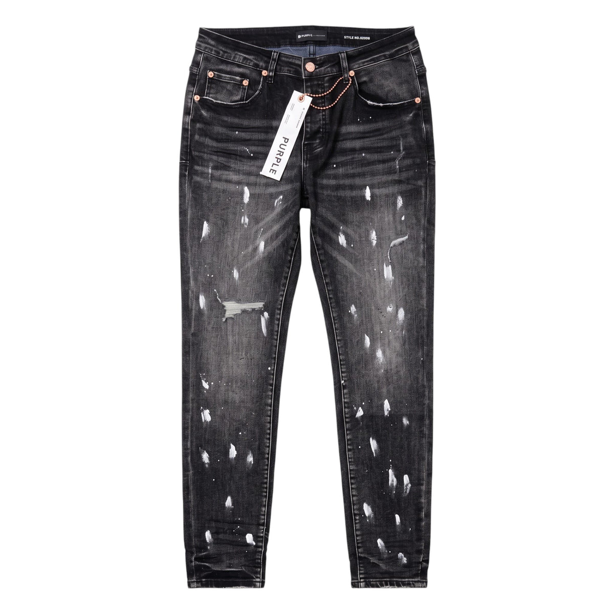 Purple Brand P001 Black Wash Splatter Jeans