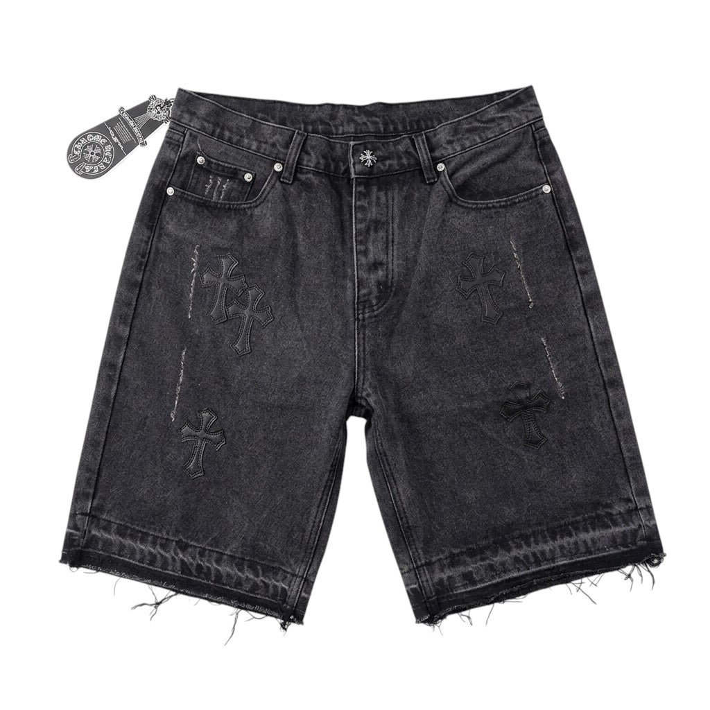 Chrome Hearts Embodied Black Short Jeans