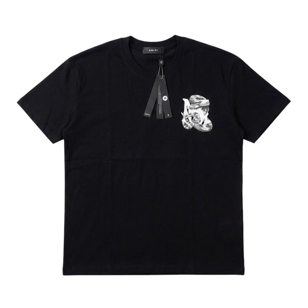 Amiri Snake Tee in Black