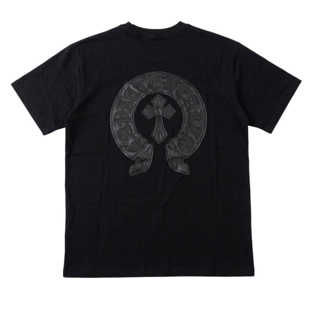 Chrome Hearts Leather Embroidered Black T-shirt