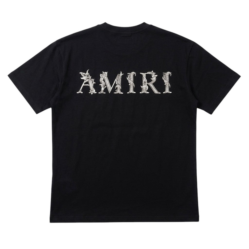 Amiri Black Lotus Logo Black T-shirt