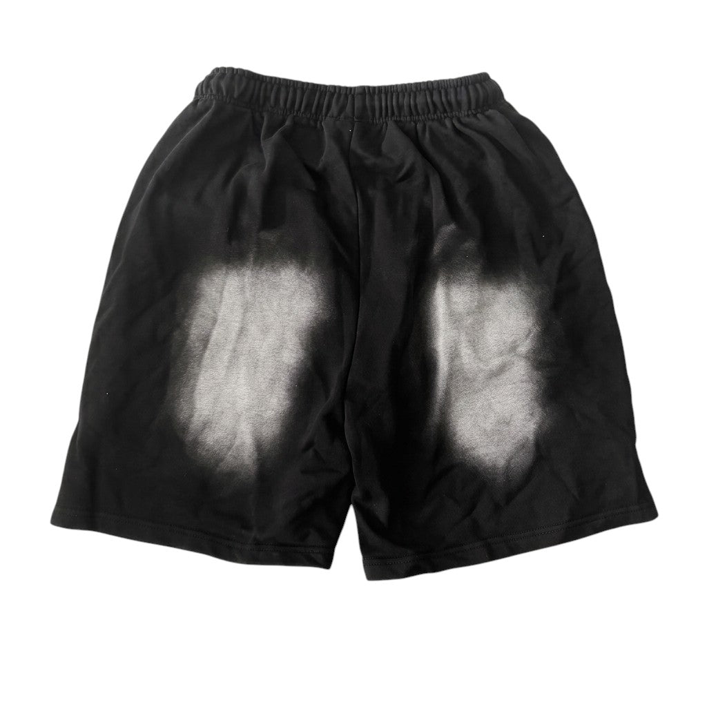 Hellstar Black Track Flame Washed Shorts