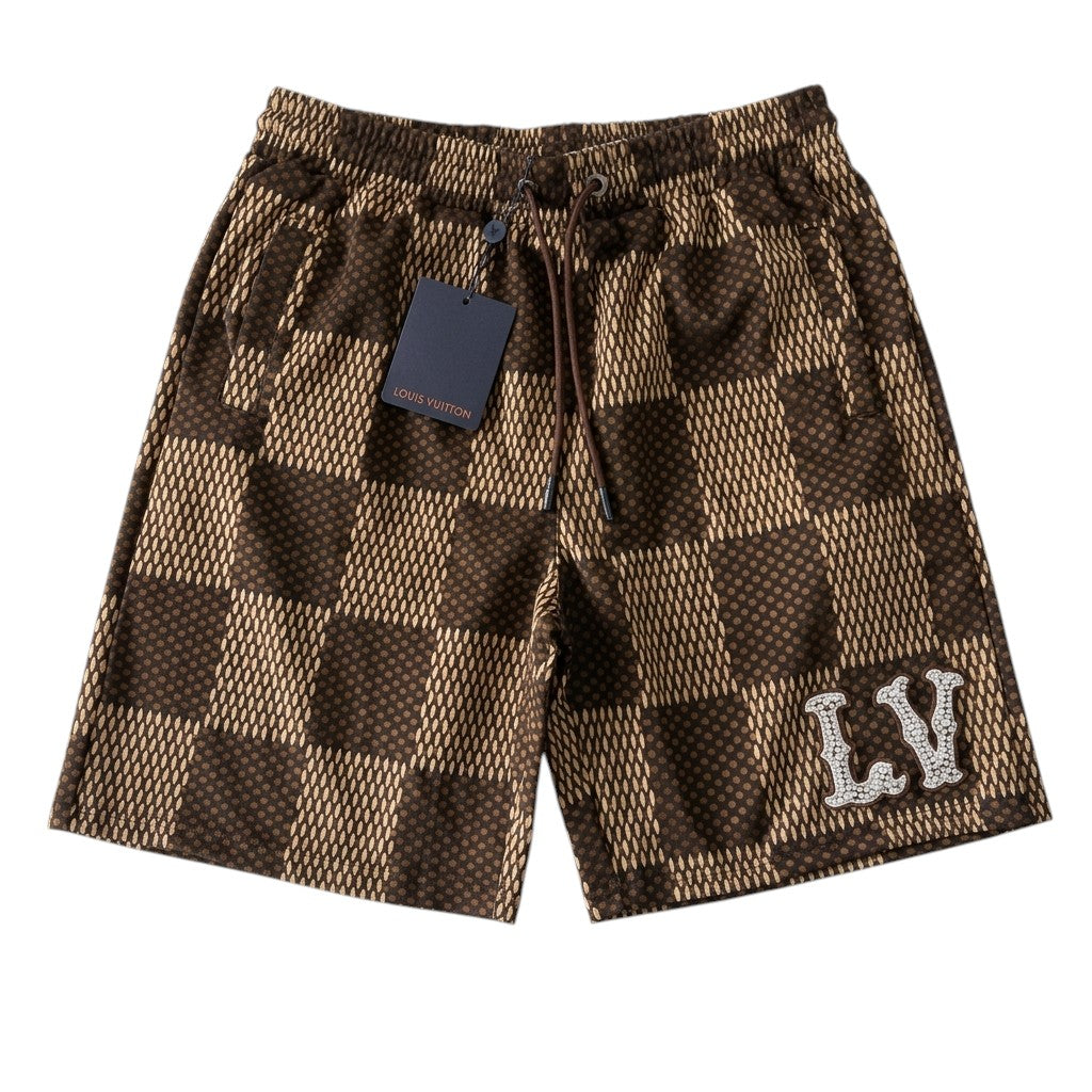 Louis Vuitton Premium Double Cotton Diamon Logo Shorts