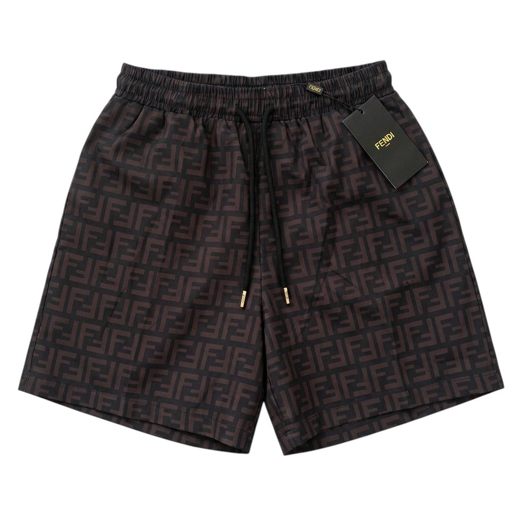 Fendi Brown Checked Swim Shorts