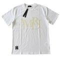 Amiri Front Yellow Letters Logo White T-shirt