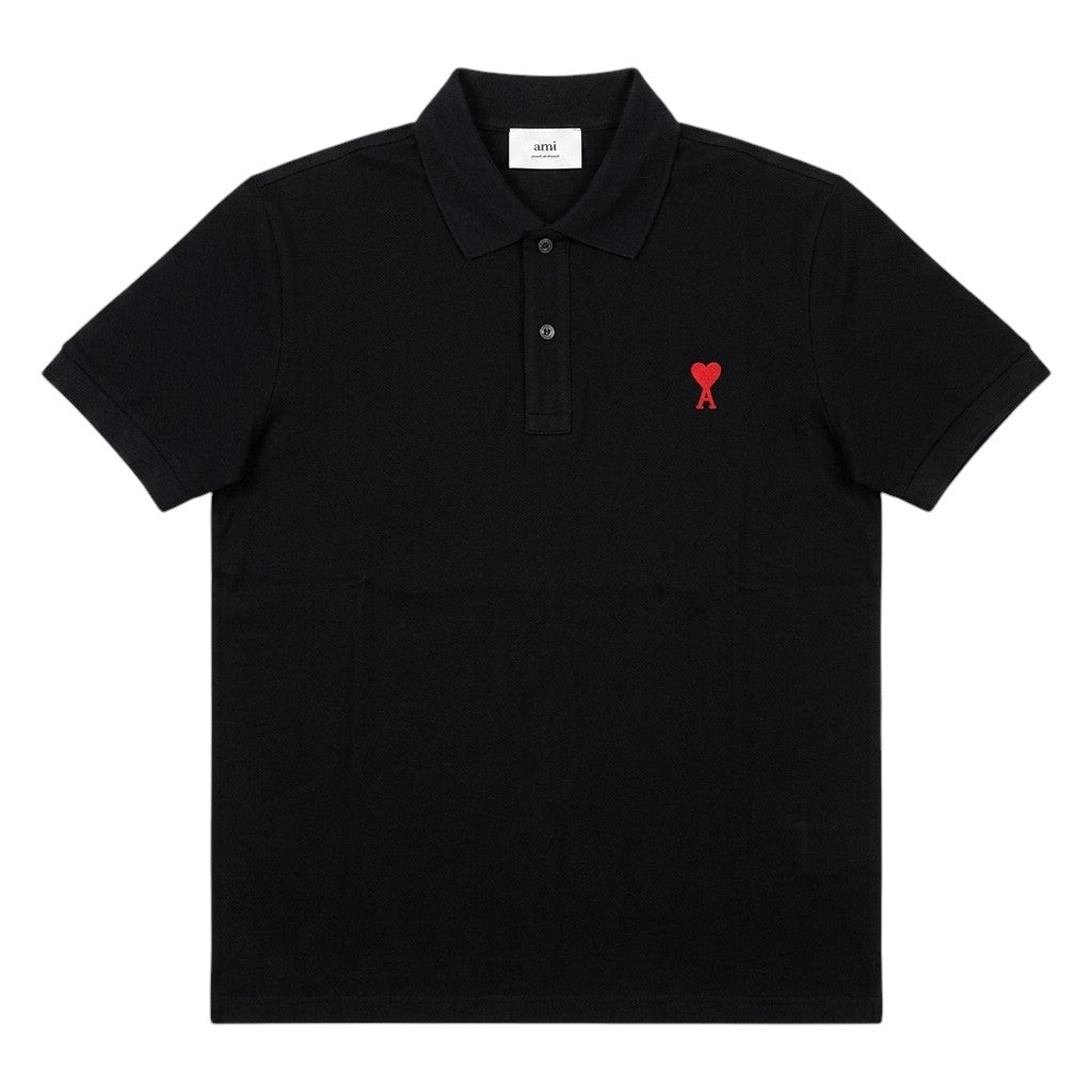Ami Paris Ami De Coeur Embroidered Polo Shirt